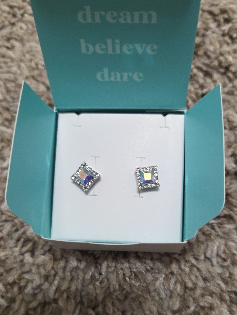 Origami Owl Silver Disney Princess AB Crystal Stud - ER3109